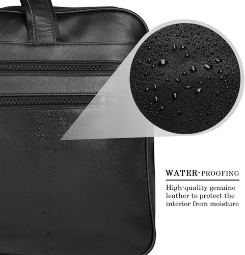Miniatura 6 de Augus Maletín de Cuero Genuino para Viaje de Negocios, Bolsas Duffel para Hombre, Bolsa para Laptop que se ajusta a portátiles de 15.6 pulgadas