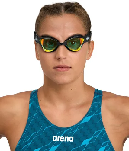 Miniatura 4 de ARENA Unisex Adult Cobra Tri Swimming Goggles for Triathlon and Fitness Swipe Anti-Fog Wide Vision Mirror Lens Amarillo/Cobre/Negro