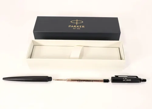 Miniatura 8 de Bolígrafo monocromático personalizado Parker Jotter XL + caja de regalo Diseña un regalo verdaderamente único Grabado con láser - Negro
