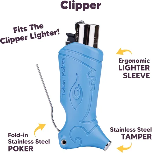 Miniatura 2 de Toker Poker Clipper - La mejor herramienta de encendedor todo incluido; incluye estuche para encendedor, póker retráctil de acero inoxidable