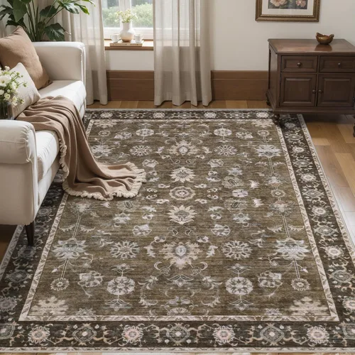 Miniatura 29 de Tangsoo Alfombra lavable para pasillo, antideslizante, 2 x 6 pies, estilo bohemio, floral, vintage, para entrada, suelo suave, para cocina, baño
