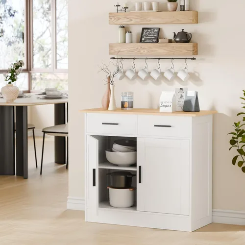 Miniatura 8 de Gabinete de buffet con almacenamiento – Buffets y aparadores Armario de almacenamiento de cocina, mesa consola de madera mesa de café bar armarios