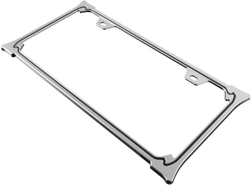 Miniatura 2 de Marcos de matrícula cromados 3D, aleación de zinc puro (patrón de cuerno 3D)