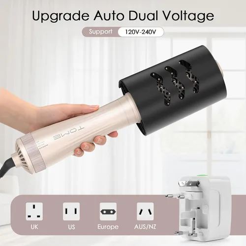 Miniatura 8 de Cepillo secador de pelo, cepillo secador de pelo de 1200 W en uno, cepillo de aire caliente redondo de 1.772 in para volumen y golpes suaves, doble