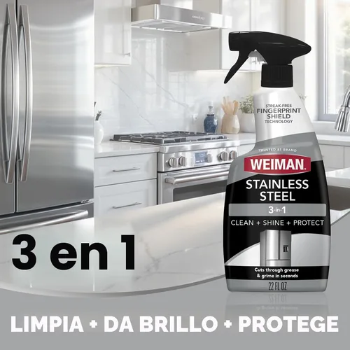 Miniatura 3 de Limpiador y pulidor de acero inoxidable Weiman - Protege los electrodomésticos de las huellas dactilares y deja un brillo sin manchas
