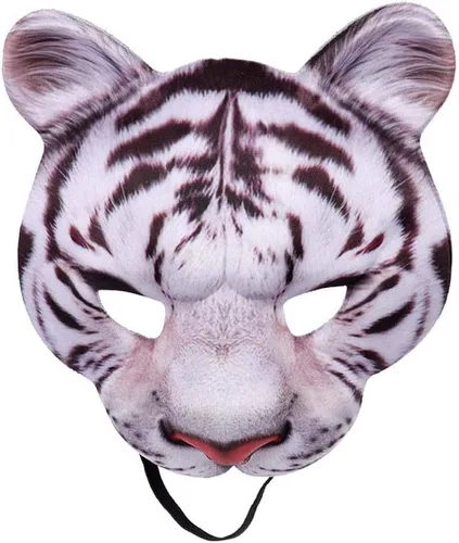 Máscara de media cara de tigre de Halloween, máscara de animal de cosplay para Halloween, fiesta de máscaras, disfraces, accesorios de cosplay