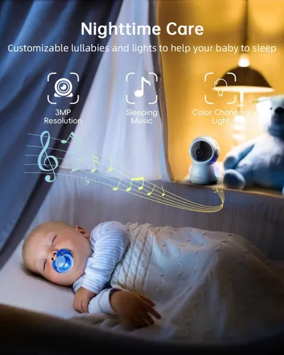 Miniatura 9 de ZUMIMALL Cámaras 5MP 5G para seguridad en el hogar al aire libre, monitor de bebé WiFi 5G/2.4G con cámara y audio, cámara de seguridad de grabación