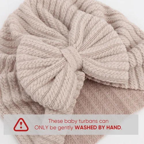 Miniatura 4 de DRESHOW BQUBO - Gorro de turbante para bebé, gorro con nudo de lazo, suave y lindo gorro de guardería