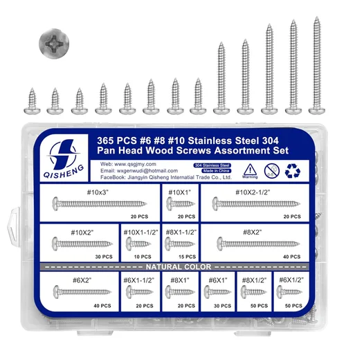 Miniatura 19 de White Head - 25 tornillos de madera Phillips de acero inoxidable #10 x 4, tornillos recubiertos blancos, tornillos de madera, tornillos de acero