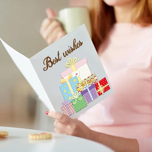 Miniatura 6 de INFUNLY 30 unidades de troqueles de corte de caja de regalo, etiqueta troquelada con lazo de flores troqueladas, plantillas de regalo de feliz