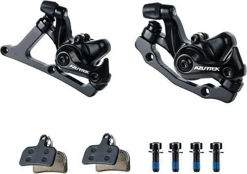 Miniatura 10 de Kit de freno de disco para bicicleta, juego de freno de disco hidráulico de tracción de línea con pinza de presión de aceite de aluminio, con 2