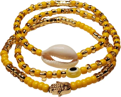 Miniatura 8 de 3 pcs Ilde Cowrie seashell Evil Eye Hamsa Hand Orisha Santeria Pulseras Bracelet Set