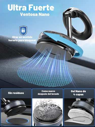 Miniatura 5 de snanlen Soporte magnético de teléfono de vacío de nano gel de 360° mejorado para Magsafe