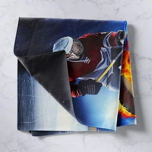 Miniatura 2 de Erosebridal Tapiz de hockey sobre hielo, tamaño pequeño, 51 x 59 pulgadas, para colgar en la pared, para invierno, deportes extremos, tapiz
