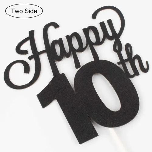 Miniatura 2 de LINGTEER - Decoración para pastel con texto "Happy Birthday 100", color negro