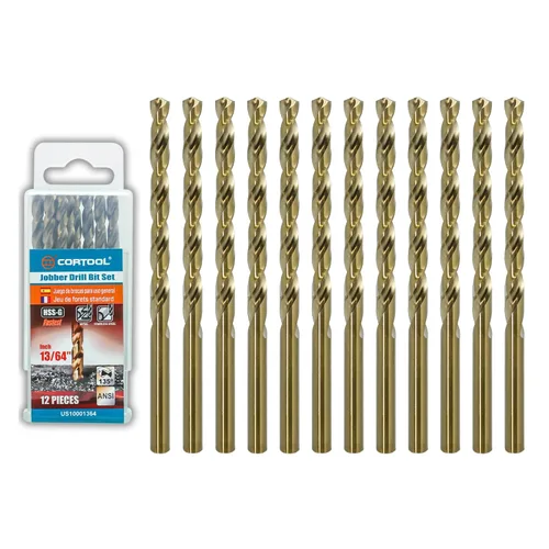 Miniatura 10 de Juego de brocas de cobalto de 1/2 pulgada (6 piezas), juego de brocas de metal M35 HSS de longitud de trabajo para metal duro, acero inoxidable