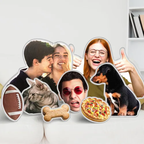 Miniatura 3 de Almohadas personalizadas con imagen, almohada facial personalizada para perros y gatos, regalos personalizados para cumpleaños para mujeres, hombres