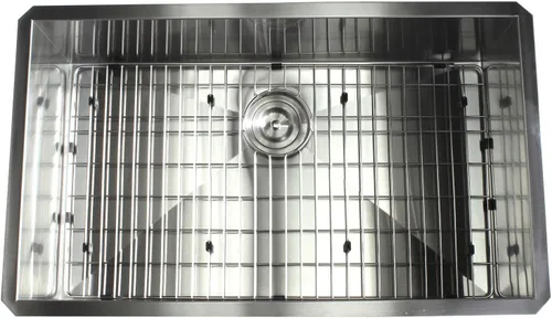 Miniatura 2 de KKR-F3219 - Fregadero de cocina de acero inoxidable con diseño de radio cero calibre 16, montaje inferior, de 32 pulgadas, de acero inoxidable
