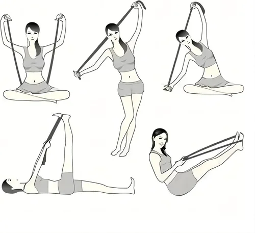 Miniatura 4 de Bandas de resistencia de fitness, banda de resistencia de fitness con asa para estiramiento y yoga, banda de resistencia elástica de número