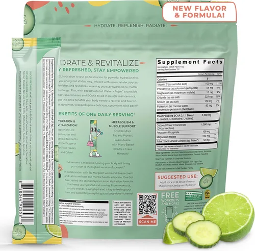 Miniatura 2 de One Sol - Polvo de hidratación con BCAA, electrolitos y agua de coco para la recuperación, crecimiento muscular y energía, fórmula totalmente