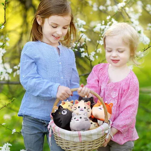 Miniatura 6 de Libima 9 piezas mini llaveros de animales de peluche de 3.15 pulgadas, pequeños adornos lindos de felpa, juguetes a granel para baby shower