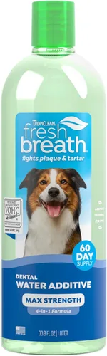 Miniatura 10 de TropiClean Fresh Breath Advanced Whitening - Aditivo blanqueador de agua para perros, solución de máxima potencia para limpieza de dientes de perro