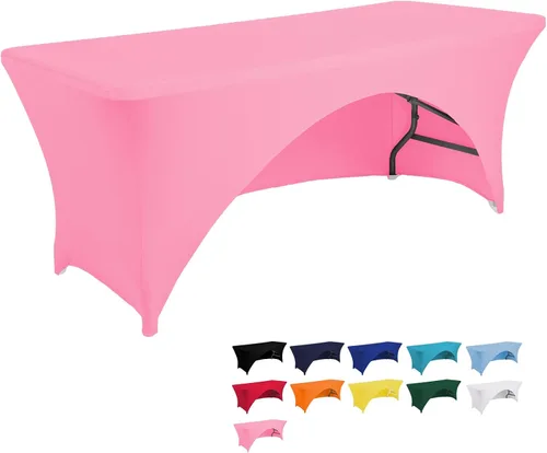 Miniatura 16 de Jeloris Mantel rectangular de elastano con parte trasera abierta (5 pies, negro) ajustado, lavable, sin arrugas, elástico y elástico para mesa