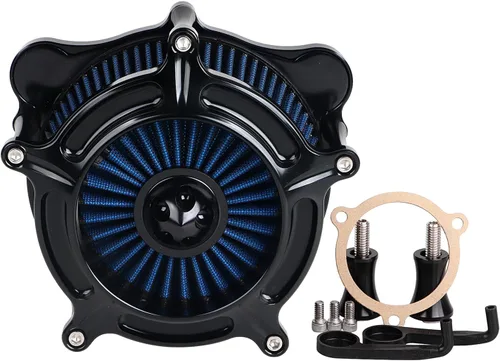 Miniatura 26 de Filtro de entrada azul con filtro de aire de corte en contraste compatible con Harley Dyna 1993-2016, Softail 1993-2015, Touring 1993-2007