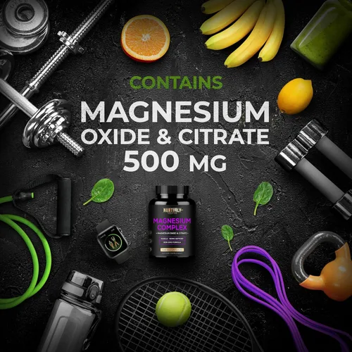 Miniatura 5 de Suplemento complejo de citrato y óxido de magnesio de 500 mg – Alta absorción máxima fuerza – Ayuda a apoyar la densidad ósea y fuerza, músculos