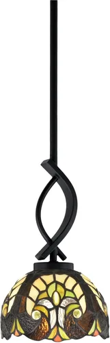 Miniatura 8 de Toltec Lighting Cavella Stem Colgado Mini colgante, acabado grafito, vidrio de muselina blanca de 4 pulgadas