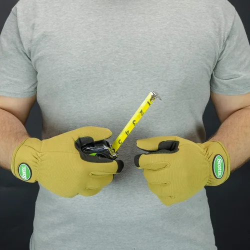 Miniatura 2 de Scotts Guante de trabajo de palma de cuero sintético de alta destreza para hombre, tecnologías de pantalla táctil, sillín reforzado para el pulgar