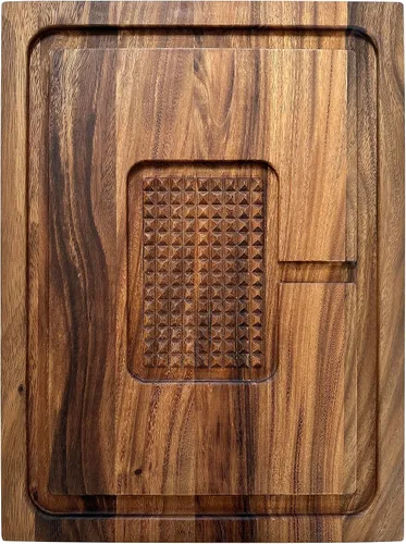 Miniatura 7 de Ironwood Gourmet Kansas City - Tabla de tallar grande con canales de jugo, 22 x 15 x 2.5 pulgadas, madera de acacia