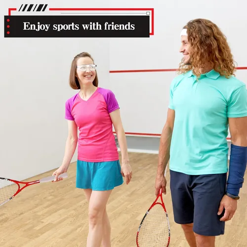 Miniatura 4 de 2 Pack Beginner Squash Racquet Set Includes Racquets with Racket Bags Anti Fog Goggles Cases Blue Dot Ball Indoor Gym Sports for Beginners Novice