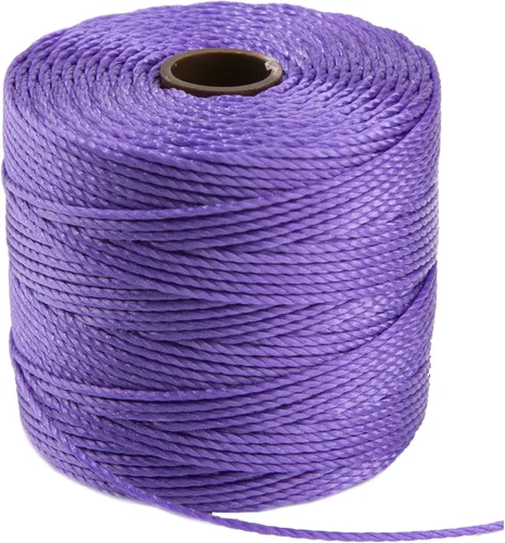 Miniatura 4 de The Beadsmith S-Lon - Cordón de nailon trenzado de 0.020 in para cuerda, color rojo oscuro, TEX210, carrete de 77 yardas
