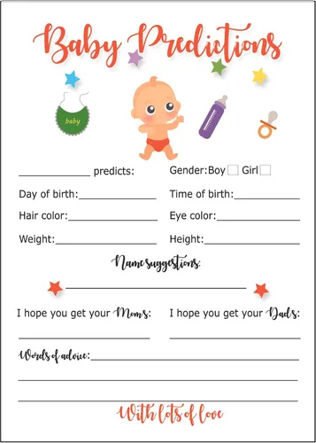 Miniatura 4 de LOTUS-A Juegos de baby shower – Divertidas tarjetas de adivinar la frase y predicciones, 30 cartulinas gruesas de 7 x 5 pulgadas, impresas