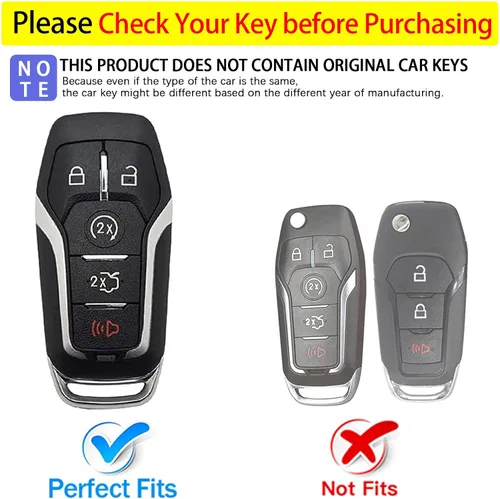 Miniatura 2 de Funda para llavero Ford de TPU suave con llavero de cuero, funda protectora completa, funda de llavero inteligente para Ford Lincoln MKZ MKC MKX