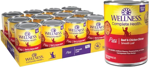 Miniatura 15 de Wellness Complete Health - Alimento húmedo en paté para gatos adultos, natural, rico en proteínas, sin granos, 12.5 onzas, paquete de 12 (pollo)