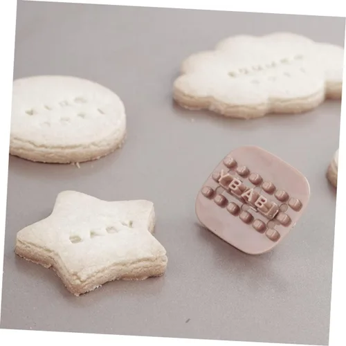 Miniatura 4 de EXCEART 2 juegos de plantillas de letras para decoración de mano, mini manualidades, mini galletas, sellos de letras, sellos de polímero, sellos