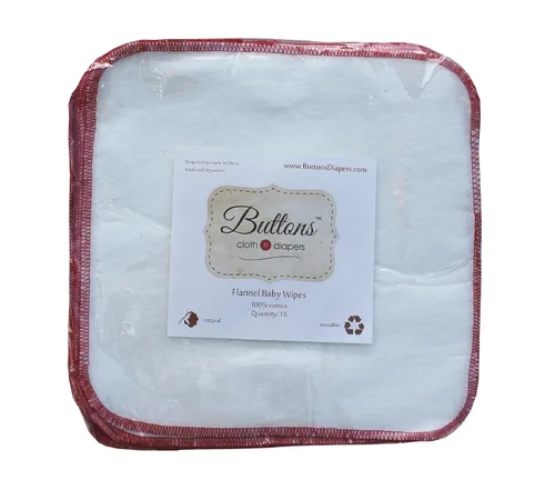 Miniatura 2 de Botones de franela para bebé, reutilizables, lavables, naturales, sin blanquear, paquete de 15