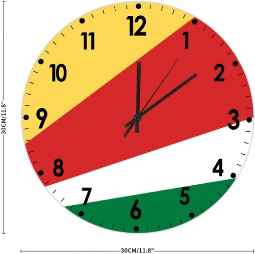 Miniatura 827 de Cheyan Reloj de pared con bandera de Canadá de 12 pulgadas, silencioso, sin tictac, de PVC, funciona con pilas, reloj redondo decorativo, regalo