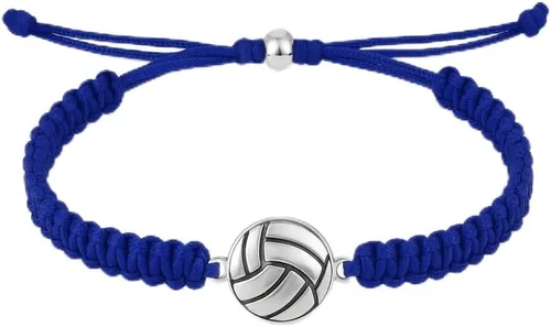 Miniatura 16 de Pulsera con dijes de voleibol Sportybella - Pulseras ajustables con dije de voleibol. Regalos ideales y recuerdos para jugadores de voleibol. Azul