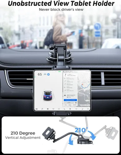 Miniatura 2 de eSamcore Soporte para Tablet para Salpicadero de Coche, Soporte de Montaje en Parabrisas para iPad y Soporte Plegable para Teléfono con Abrazadera