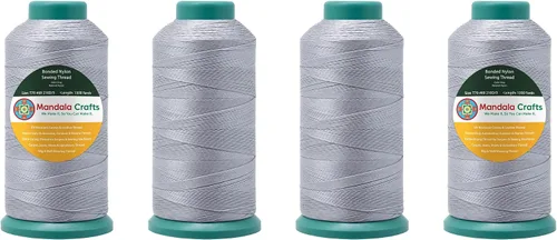 Miniatura 23 de Mandala Crafts - Hilo de nailon para coser cuero, tapicería, mezclilla y para trenzar el pelo; resistente, 1500 yardas, tamaño 69 T70 Marrón