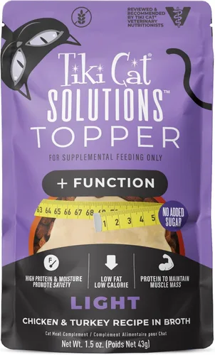 Miniatura 11 de Tiki Cat Solutions Topper, Fussy, Receta de atún en caldo, bolsa de 1.5 onzas (12 unidades)
