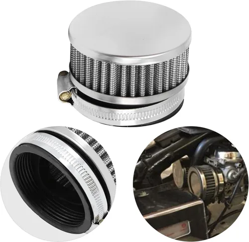 Miniatura 2 de Filtro de admisión de aire de acero inoxidable de 48 mm a 52 mm con abrazadera, se ajusta para motocicleta, scooter (1)