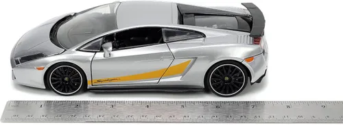 Miniatura 7 de Jada Toys Hyper-Spec 1:24 Lamborghini Gallardo Superleggera - Coche fundido a presión, color plateado, juguetes para niños y adultos