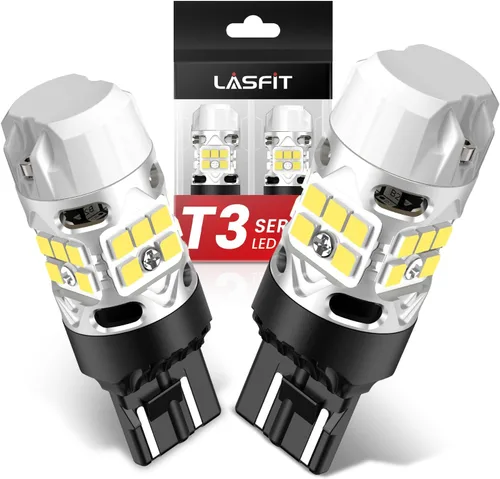 Miniatura 18 de LASFIT Bombilla LED T3 1156, señal de giro ámbar, resistencia incorporada 7506 CANBUS Ready sin errores, nuevo 500% brillante intermitente 4000LM