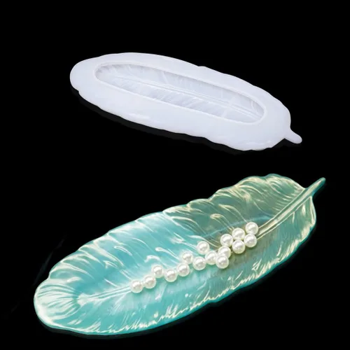 Miniatura 9 de iSuperb 2 moldes de resina para bandejas de alas, moldes de silicona con plumas de ángel, soporte para platos de almacenamiento de joyas, moldes