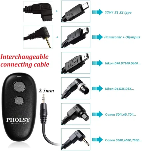 Miniatura 7 de PHOLSY Cámara de liberación inalámbrica compatible con Nikon Z5 Z8 Z9 Z7ii Z6 Z6ii D750 D780 D7500 D7500 D7200 D5600 D5500 P7700 P7800 P950 D90 D4
