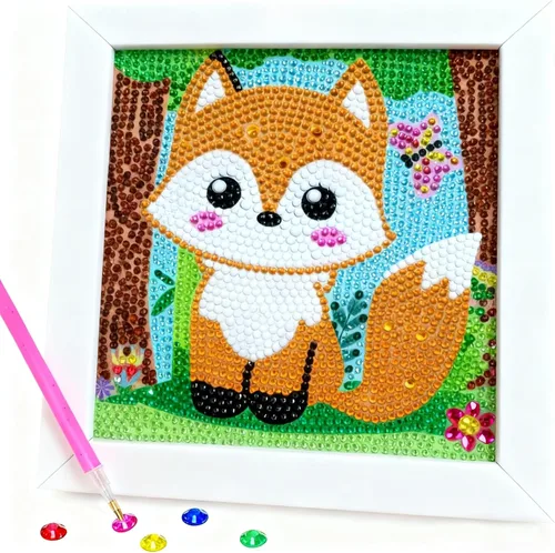 Miniatura 12 de QEUOYSS Kit de arte de diamantes para niños con marco de madera, arte y manualidades para niños de 6 a 8 a 10 a 12 años, arte de diamantes fácil